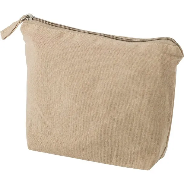  Recycled cotton cosmetic bag khaki