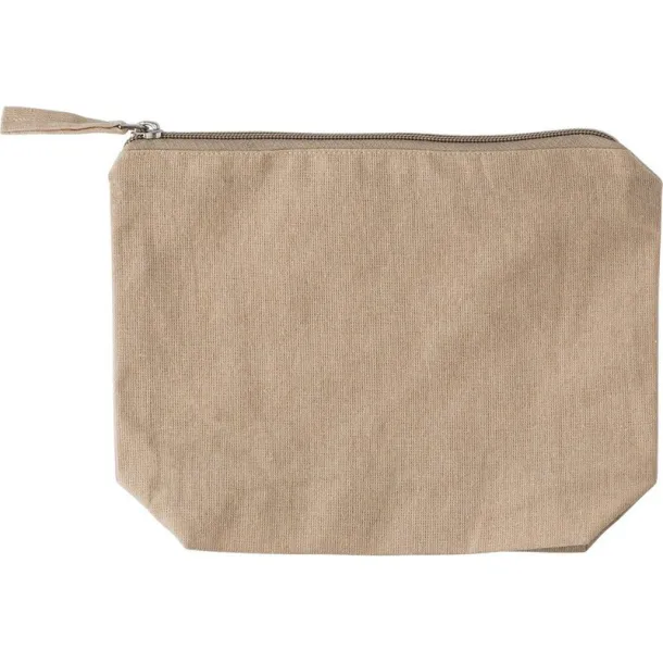  Recycled cotton cosmetic bag khaki