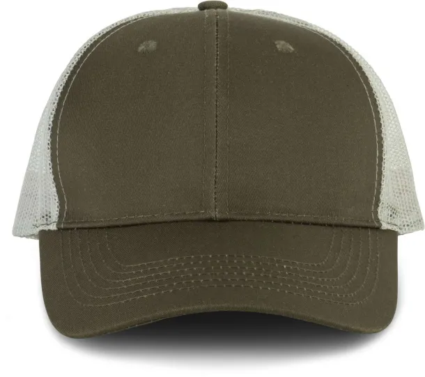  Trucker šilterica s Oekotex certifikatom  - 6 panela - K-UP Green Olive Light Grey