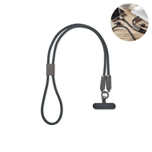 SHAKA 60W phone holder lanyard cable Black