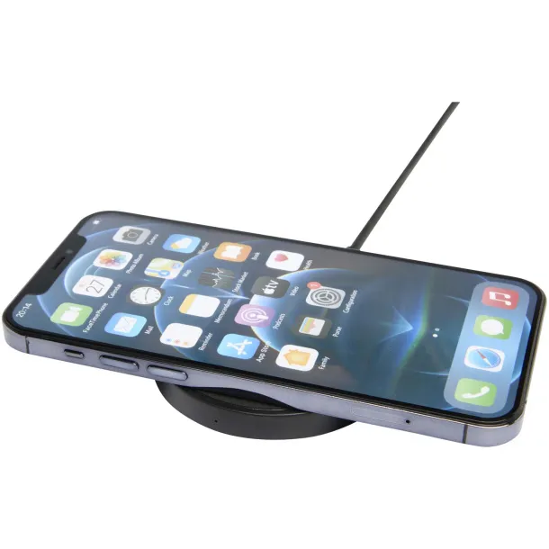 Freal 15W recycled plastic wireless charging pad Solid black