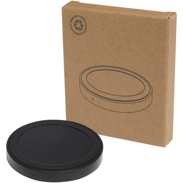 Freal 15W recycled plastic wireless charging pad Solid black