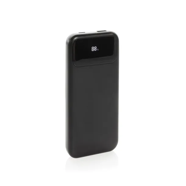 Turbopack prijenosna baterija s inegriranim kabelima od RCS rplastike, 10 000 mAh - XD Collection Crna