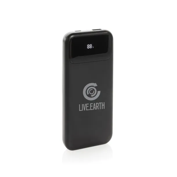 Turbopack prijenosna baterija s inegriranim kabelima od RCS rplastike, 10 000 mAh - XD Collection Crna