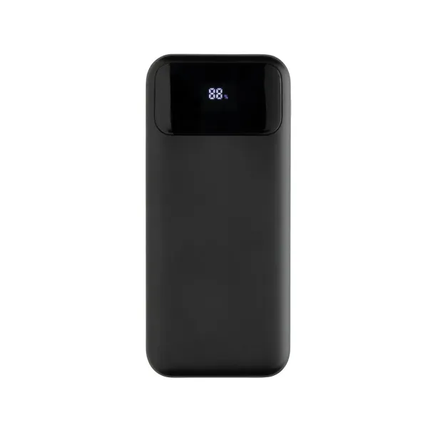 Turbopack prijenosna baterija s inegriranim kabelima od RCS rplastike, 10 000 mAh - XD Collection Crna