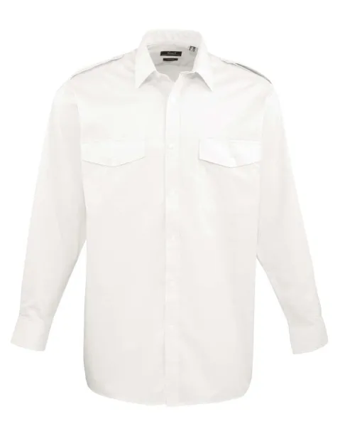  MEN’S LONG SLEEVE PILOT SHIRT - Premier White