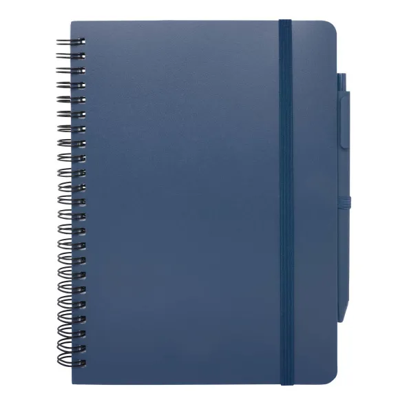 Thalaasa A5 ocean-bound hard cover notebook with ballpoint pen (black ink) Ocean blue