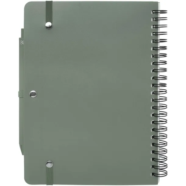 Thalaasa A5 ocean-bound hard cover notebook with ballpoint pen (black ink) Heather green