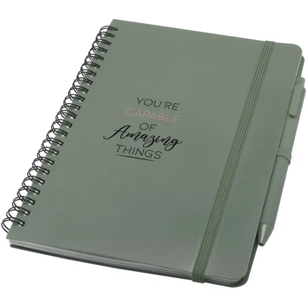 Thalaasa notes s tvrdim koricama i kemijskom olovkom, A5 Heather green