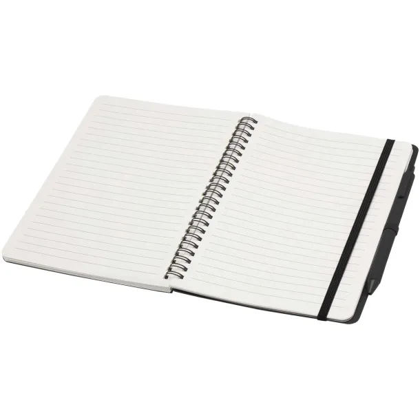 Thalaasa A5 ocean-bound hard cover notebook with ballpoint pen (black ink) Crna