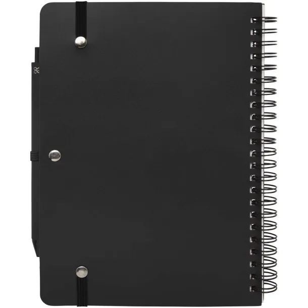 Thalaasa A5 ocean-bound hard cover notebook with ballpoint pen (black ink) Crna