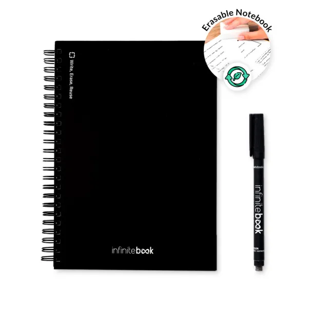 STARTER KIT INFINITEBOOK A5 Infinitebook sa savitljivim koricama i 15 običnih stranica bijele ploče