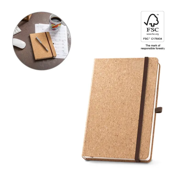 HAWKINS A5 notes od pluta s praznim stranicama od FSC™ materijala, A5