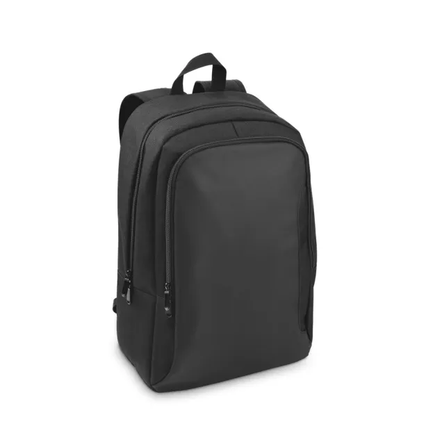 DRAMMEN Laptop backpack in high-density 600D recycled polyester Black