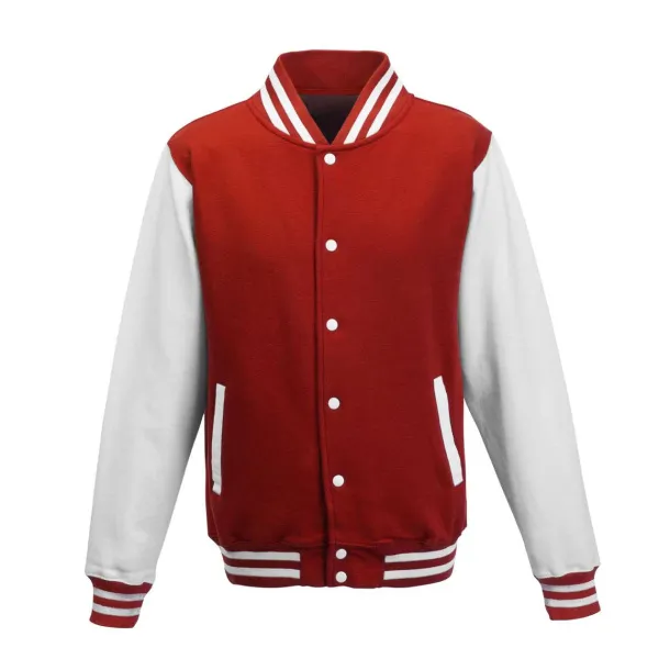  VARSITY JACKET - Just Hoods Red White