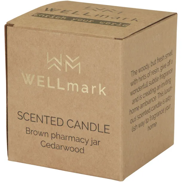 Wellmark Let's Get Cozy 650 g scented candle - cedar wood fragrance - WELLmark Amber heather