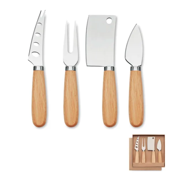 CAMEMBERT Set of 4 cheese knives Wood