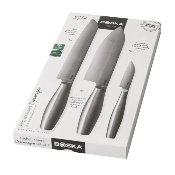 Copenhagen BOSKA Kitchen Knives, set of 3 - Boska steel 