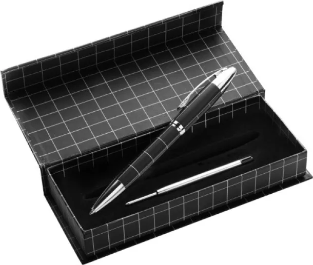 MALIKA Metal ballpen black silver