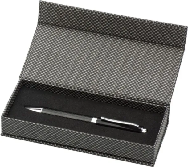 LINDSEY Carbon fibre and brass ballpen Crna