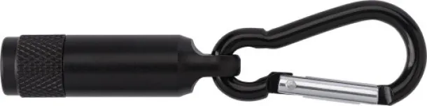 TRACY Aluminium mini torch with carabiner Crna