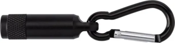 TRACY Aluminium mini torch with carabiner Crna