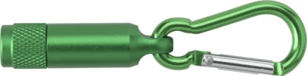 TRACY Aluminium mini torch with carabiner Zelena