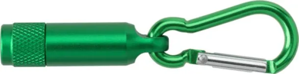 TRACY Aluminium mini torch with carabiner green