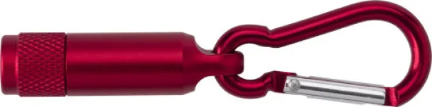 TRACY Aluminium mini torch with carabiner red