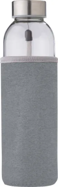 Nika Glass bottle (500 ml) with neoprene sleeve Siva