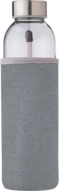 Nika Glass bottle (500 ml) with neoprene sleeve Siva
