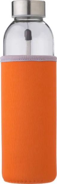 Nika Glass bottle (500 ml) with neoprene sleeve orange