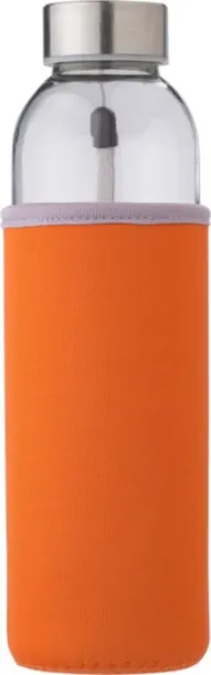 Nika Glass bottle (500 ml) with neoprene sleeve orange