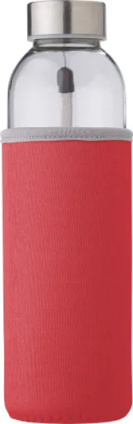 Nika Glass bottle (500 ml) with neoprene sleeve Crvena