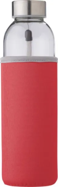 Nika Glass bottle (500 ml) with neoprene sleeve red