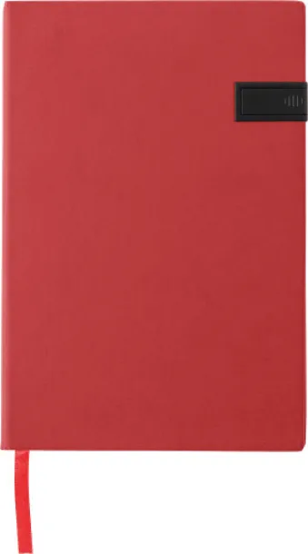 LEX PU notebook with USB drive red