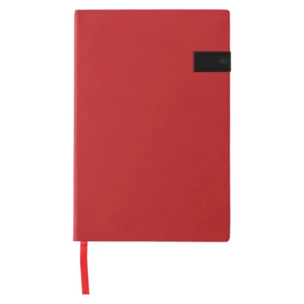 LEX PU notebook with USB drive red