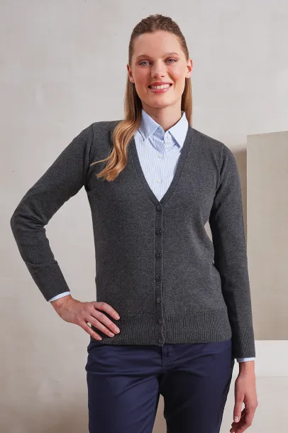  WOMEN'S BUTTON-THROUGH KNITTED CARDIGAN - Premier Titanium