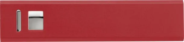 KATHY aluminijska prijenosna baterija, 2 600 mAh Crvena