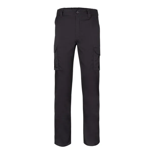 VL LUGH Multi-pocket stretch trousers (240g/m²) in cotton (46%), EME (38%) and polyester (16%) Black