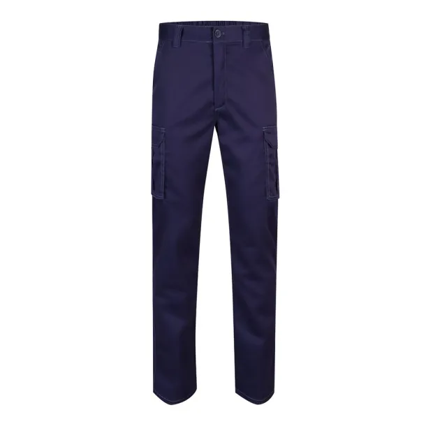 VL LUGH Multi-pocket stretch trousers (240g/m²) in cotton (46%), EME (38%) and polyester (16%) Blue