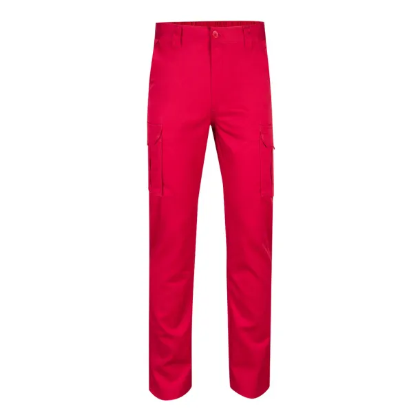 VL LUGH Multi-pocket stretch trousers (240g/m²) in cotton (46%), EME (38%) and polyester (16%) Red