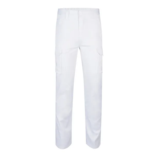 VL LUGH Multi-pocket stretch trousers (240g/m²) in cotton (46%), EME (38%) and polyester (16%) White