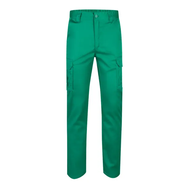 VL LUGH Multi-pocket stretch trousers (240g/m²) in cotton (46%), EME (38%) and polyester (16%) Green