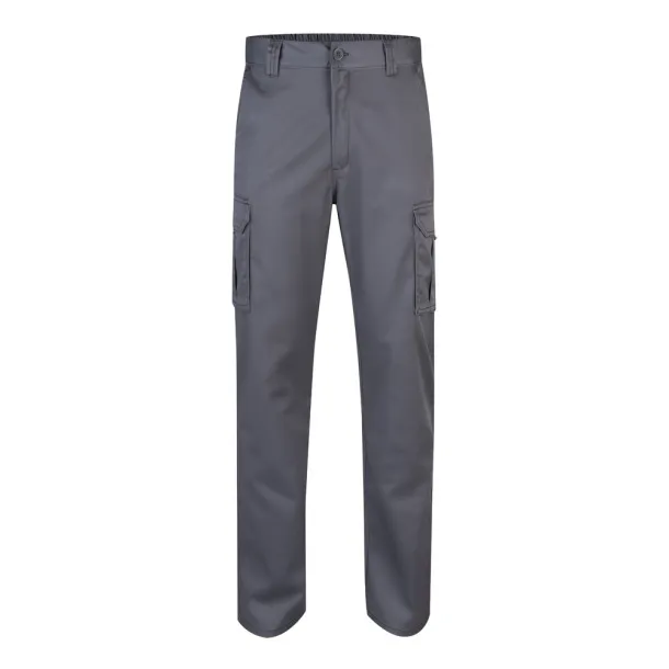 VL LUGH Multi-pocket stretch trousers (240g/m²) in cotton (46%), EME (38%) and polyester (16%) Grey