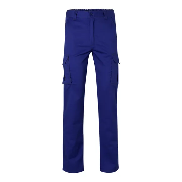 VL LUGH Multi-pocket stretch trousers (240g/m²) in cotton (46%), EME (38%) and polyester (16%) Royal blue