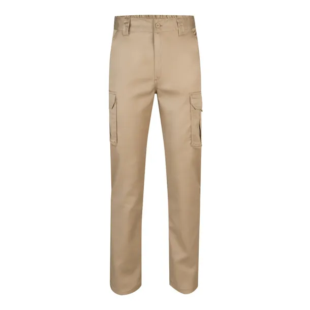 VL LUGH Multi-pocket stretch trousers (240g/m²) in cotton (46%), EME (38%) and polyester (16%) Light natural