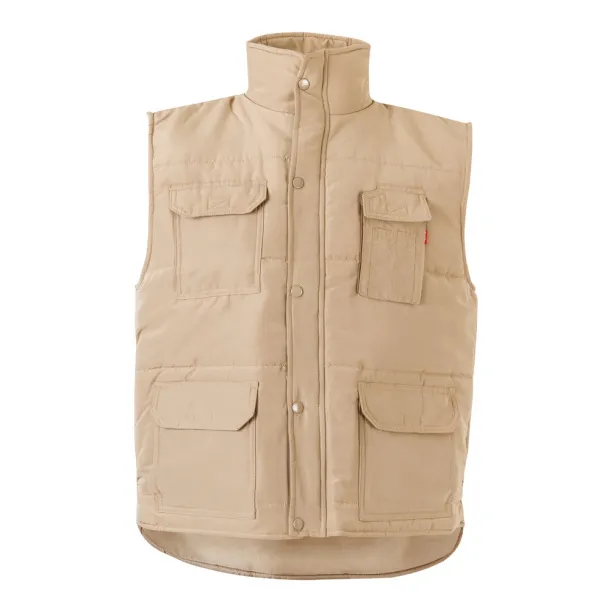 VL MEFITIS Multi-pocket padded vest (220g/m²), in polyester (100%) Light natural