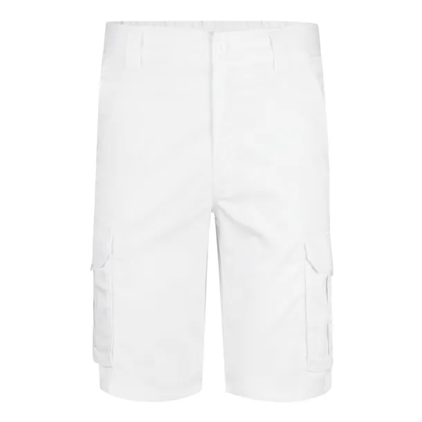 VL HEBE Multi-pocket stretch Bermuda shorts (240g/m²), in cotton (46%), EME (38%) and polyester (16%) White