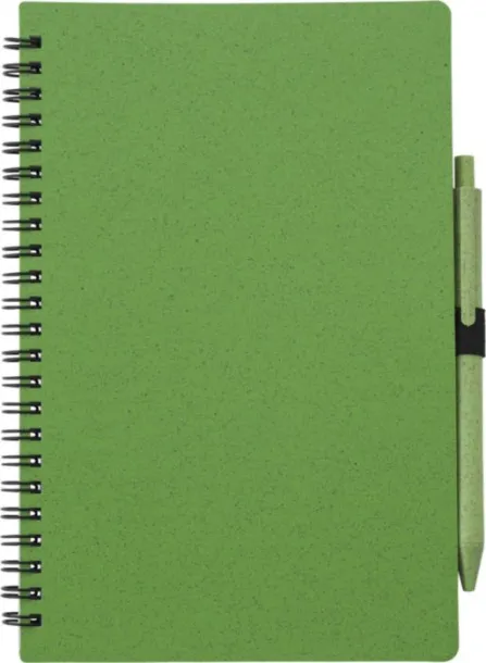 MASSIMO Wheat straw notebook with pen Zelena